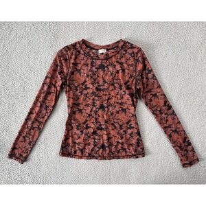 Intimately Free People Walk This Way Top Womens Medium Floral‎ Printed Sheer